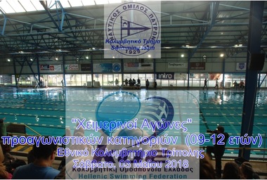ΝΟΠ: Κολύμβηση – αγωνιστική ομάδα Χειμερινοί αγώνες προαγωνιστικών κατηγοριών 09-10-11-12 ετών Τρίπολη 03/03