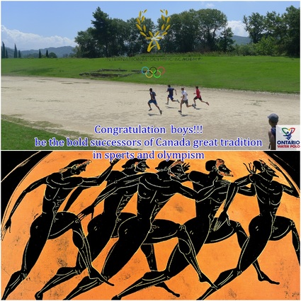 NOΠ: Υδατοσφαίριση Κ16 (U16) Η Ontario Water Polo τον ΝΟΠ για κοινή προετοιμασία. Ontario Water Polo team in Ancient Olympia. 4η ημέρα: H πρωινή εκδρομή στην Αρχαία Ολυμπία και στην ΙΟC