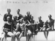 Group of swimmers at the club's Centre, during its second year of operation 1930