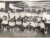 Αρχείο ΝΟΠ : Ολυμπιακοί Αγώνες «Ατλάντα 1996».   Η αποστολή της εθνικής ομάδας γουώτερ-πόλο αναχωρεί με χαμόγελα.